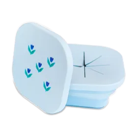 Silicone Collapsible Snack Bowl Wildflower Chambray Blue