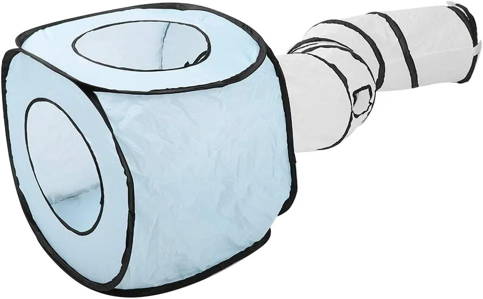 SYH&AQYE Cat Training Tunnel Collapsible Pet Tube, Tent Sshaped Cat Tunnel Play Foldable Toy Collapsible Hideaway for Kittens Puppies(A)