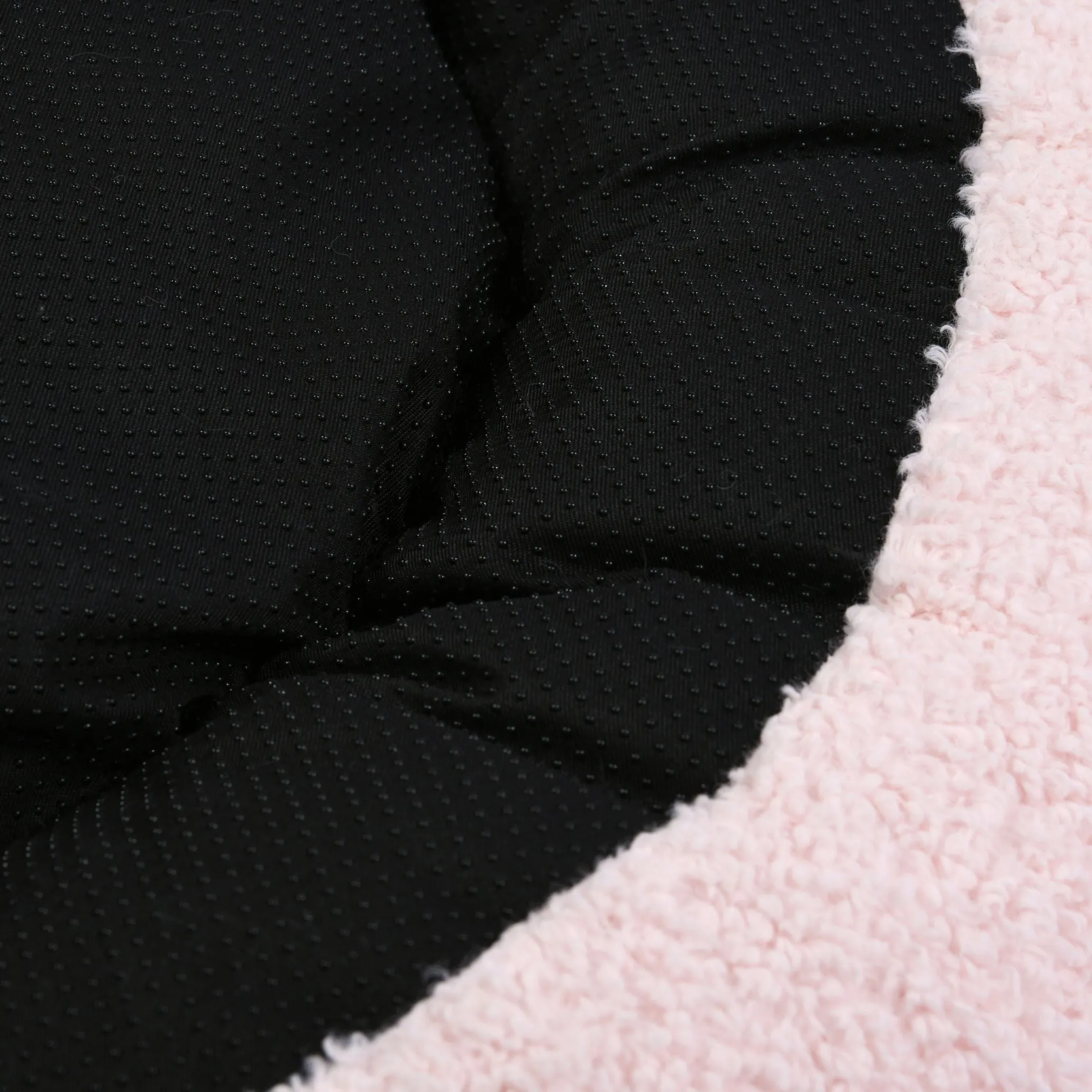 Teddy Fleece Round Donut Pet Bed - Pink