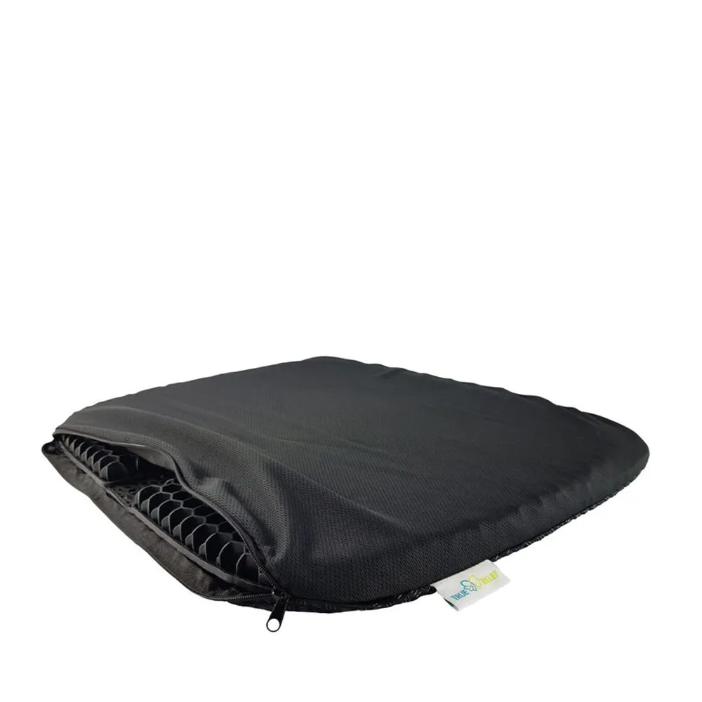 TRUE RELIEF Honey Comb TPE Cooling Gel Seat Cushion - Black