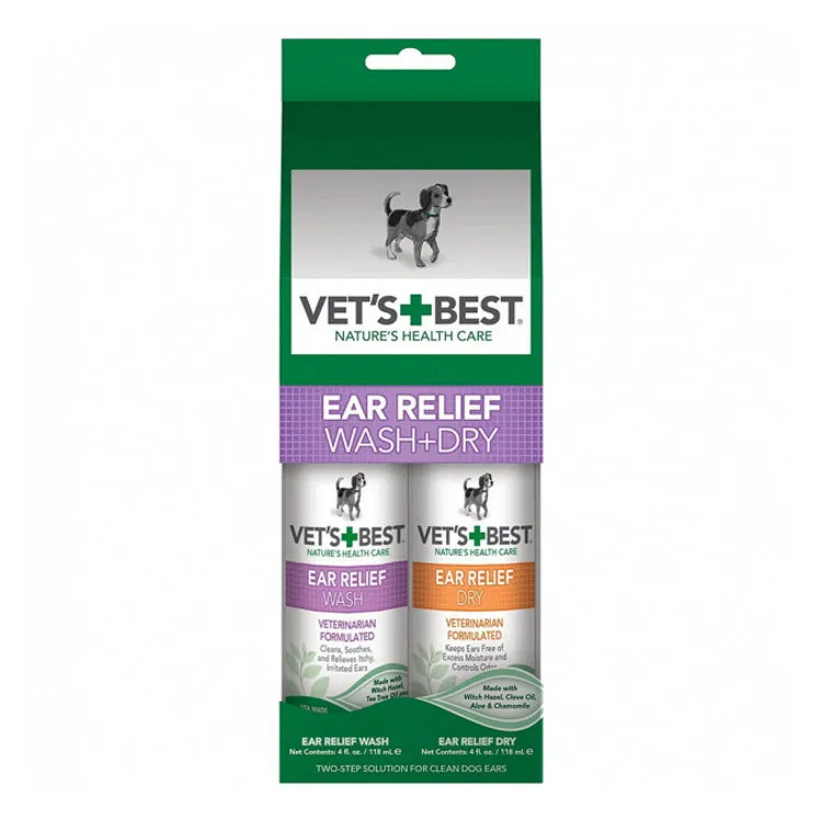 Vets Best Ear Wash and Dry Kit