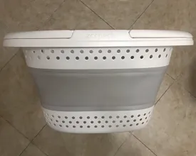 zccpeck Collapsible Laundry Basket, Comfort Grip Handles, Smart Space Saving Structure