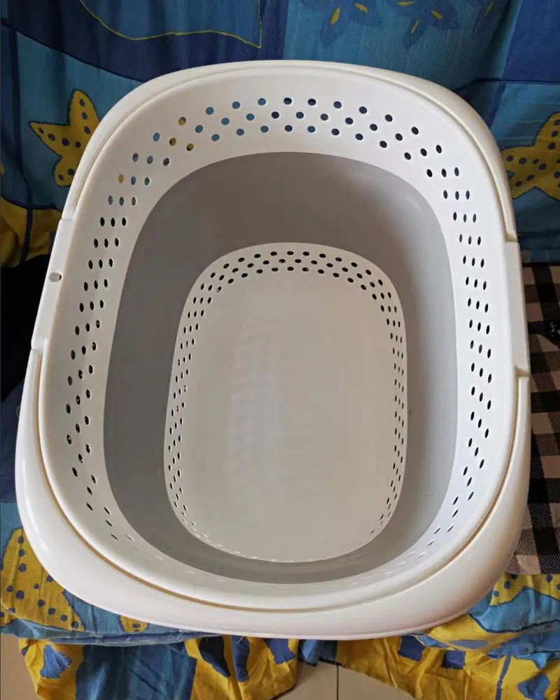 zccpeck Collapsible Laundry Basket, Comfort Grip Handles, Smart Space Saving Structure