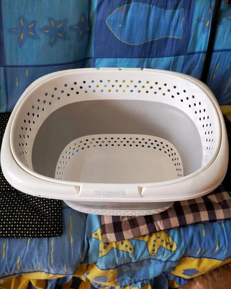 zccpeck Collapsible Laundry Basket, Comfort Grip Handles, Smart Space Saving Structure